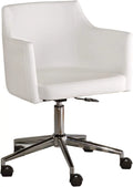 White Adjustable Swivel Office Desk Chair U96138