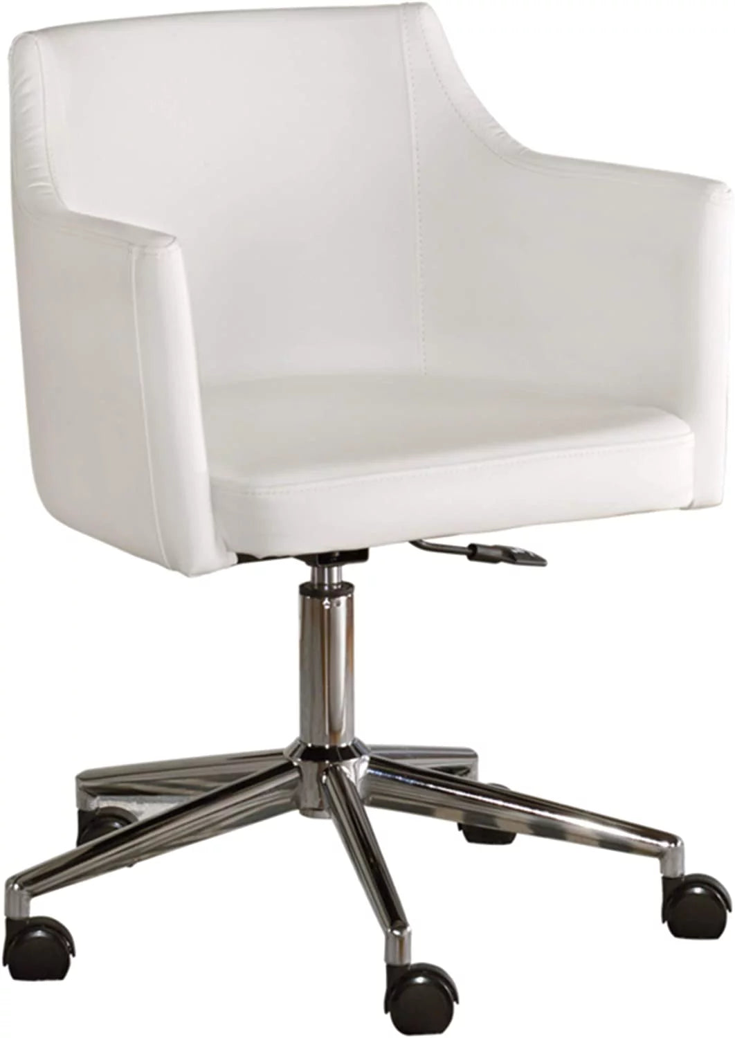 White Adjustable Swivel Office Desk Chair U96138