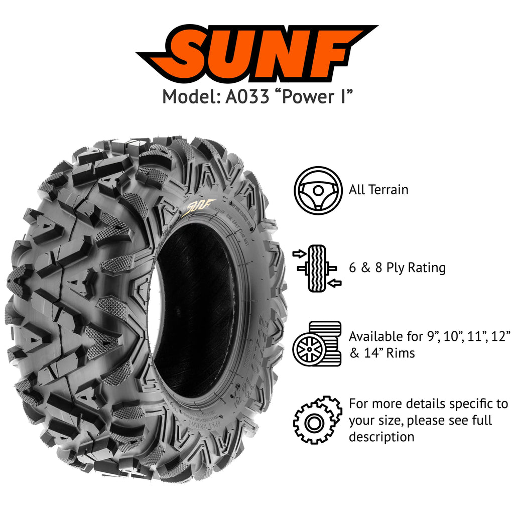 All Terrain ATV UTV Tires 25x10-12 6 PR Pair of 2 G147