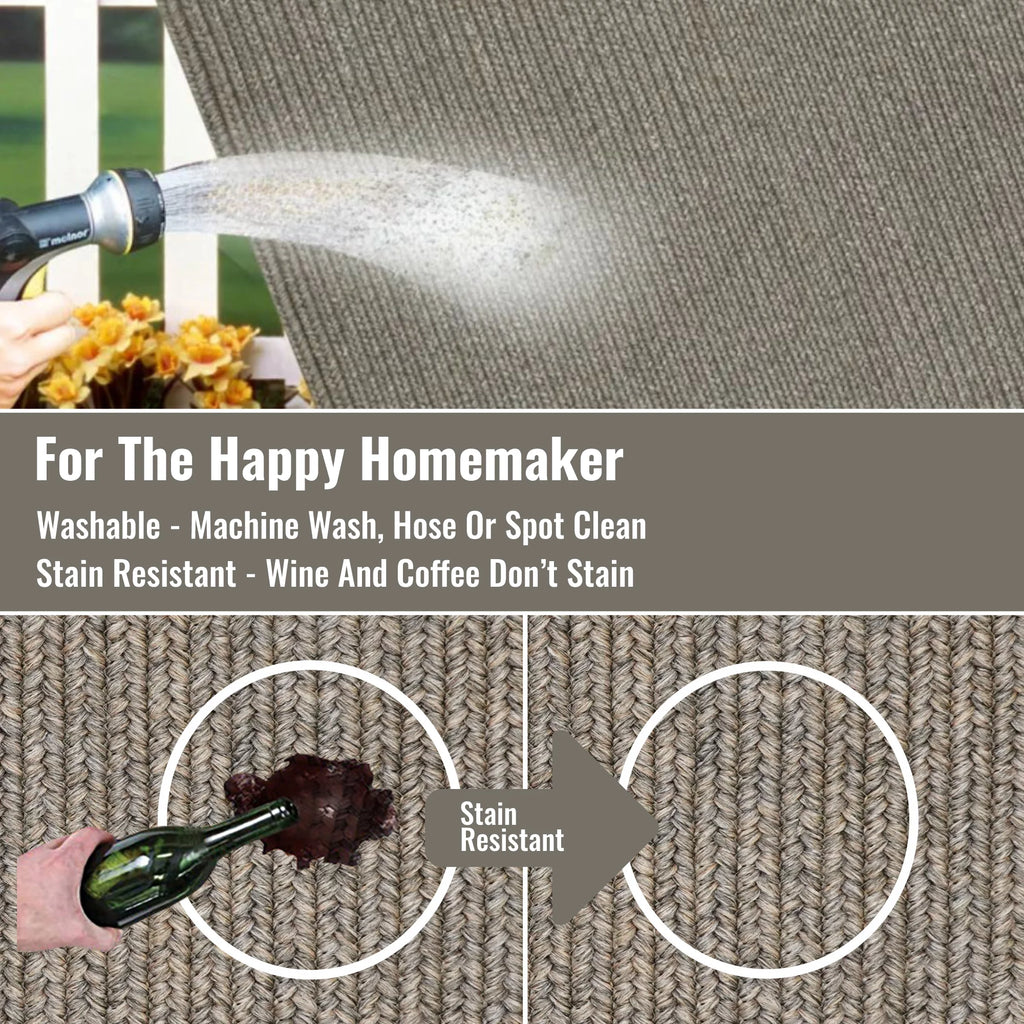 Gray Reversible Braided Rug 4x6 Feet U755