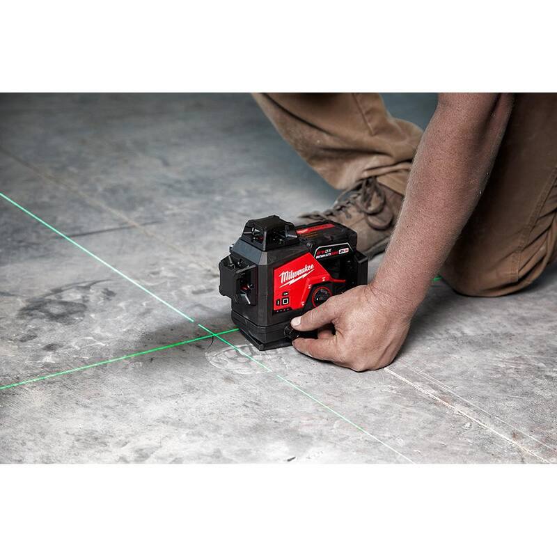 12-Volt Cordless Green 3-Plane Laser Level Kit with Batteries, Charger and Case Q7707