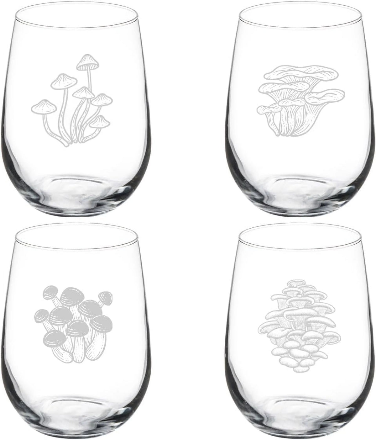 Set Of 4 Stemless Wine Glass B655