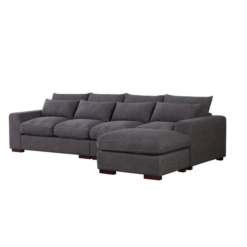 Dark Gray Modular Reversible Sectional Sofa & Ottoman Y31914