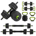 Adjustable Dumbbells Set 4 in 1 Barbell, Dumbbell, Kettlebell and Push-ups, Non-slip Handles Y3834