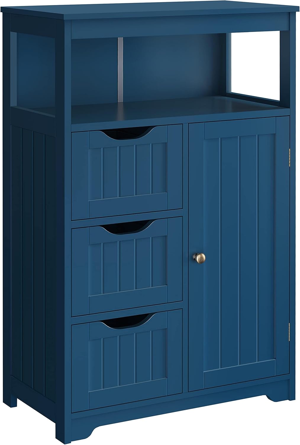 Espresso Wood Bathroom Floor Cabinet with 3 Drawers V522