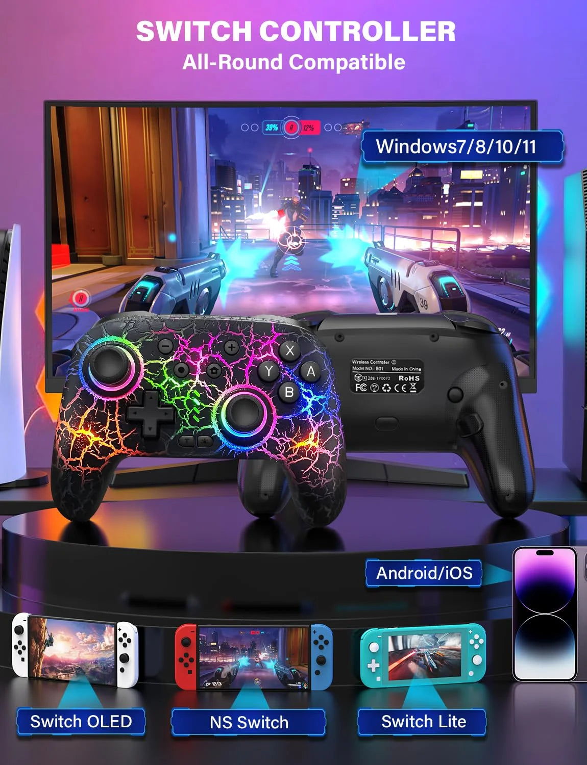 Wireless Switch Pro Controller with RGB G467