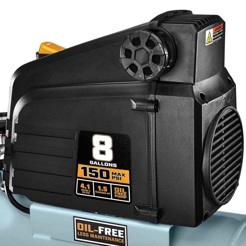 8 Gallon 150 PSI Oil-Free Air Compressor W1221