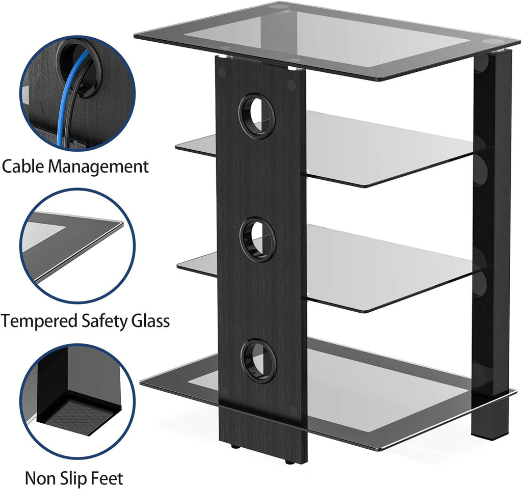 4-Tier AV Media Cabinet Stand Component Cabinet Y424