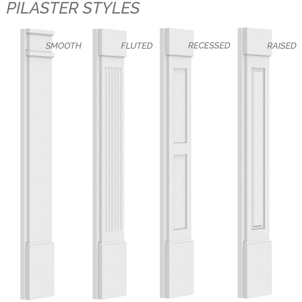 Fluted PVC Pilaster with Capital & Base (Pair) K618966