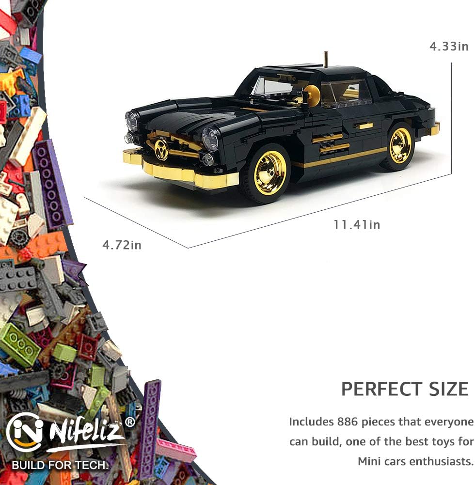 1:14 Scale Sports Car Building Blocks Set 886 Pcs Pack of 2 E44433