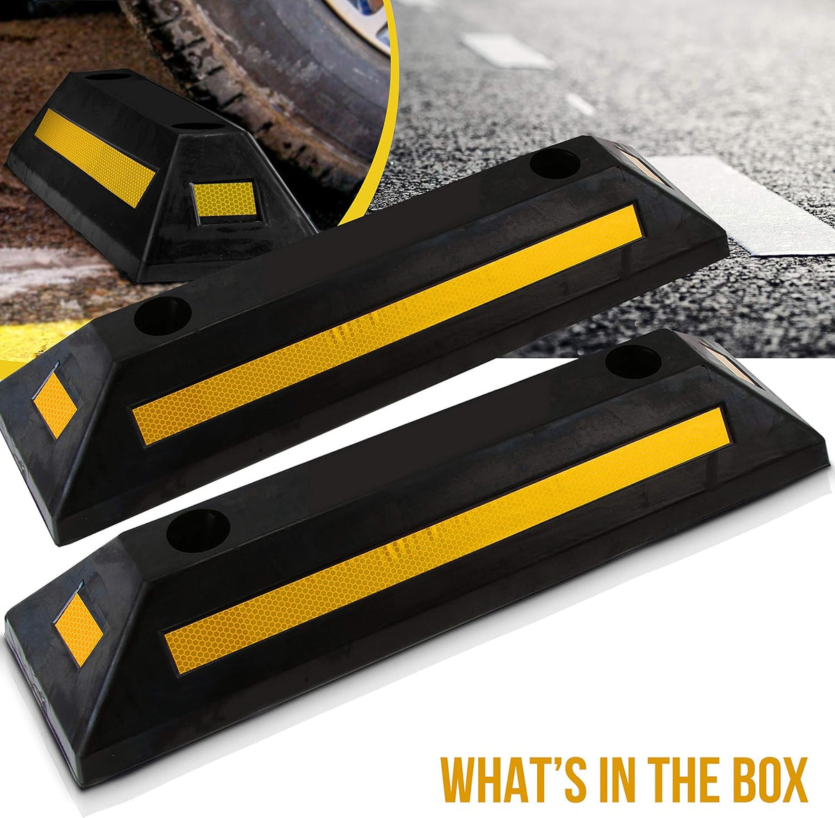 2-Pc Heavy Duty Rubber Parking Stopper K913