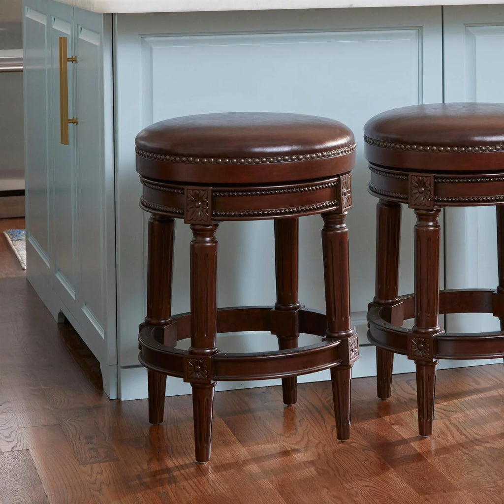 Walnut Counter Height Swivel Stool T28037