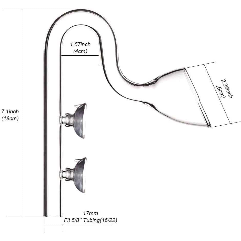 Aquatic Glass Lily Pipe Set with Skimmer Inflow and Outflow A705