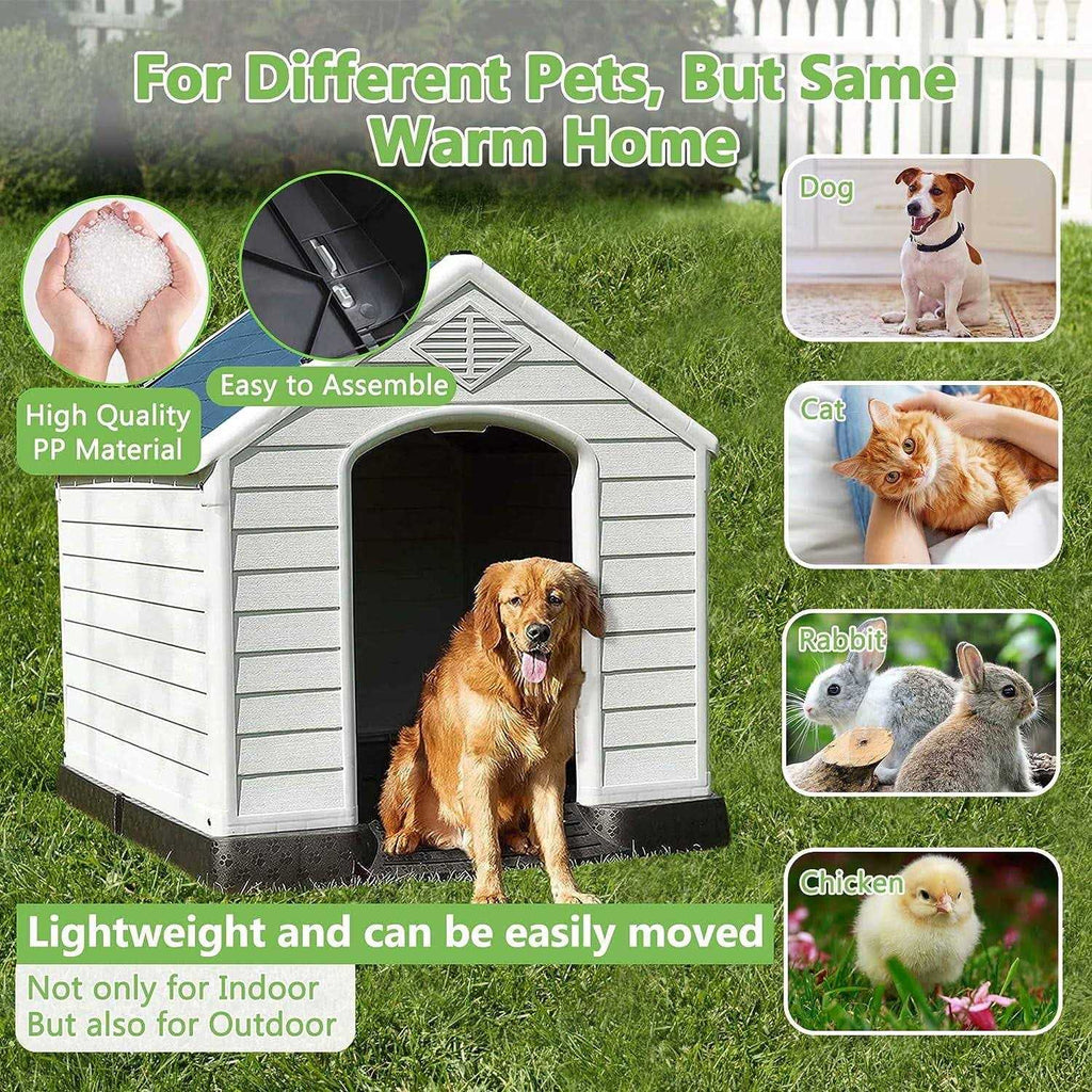 Waterproof Plastic Dog House with Vent and Raised Floor Q248528
