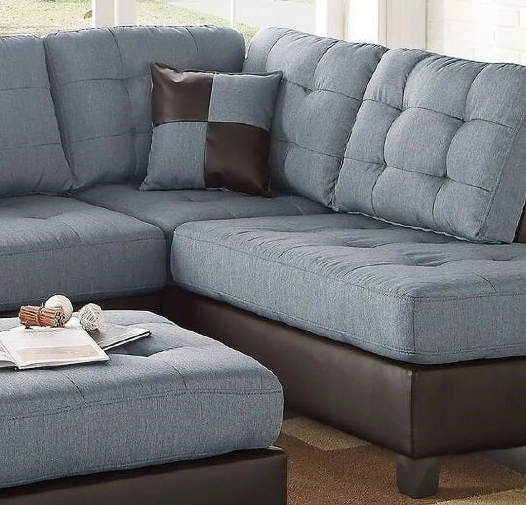 3pc Faux Leather Sectional Sofa Set Z83294
