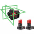 12-Volt Cordless Green 3-Plane Laser Level Kit with Batteries, Charger and Case Q7707