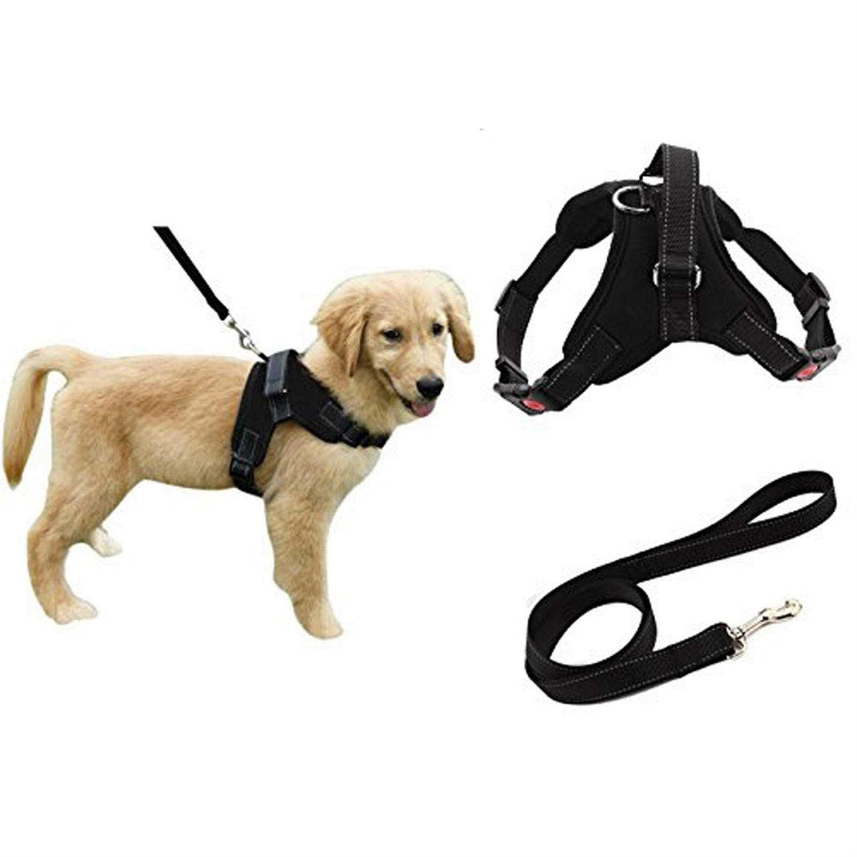 Adjustable Reflective No-Pull Padded Dog Harness with Leash Set K45819
