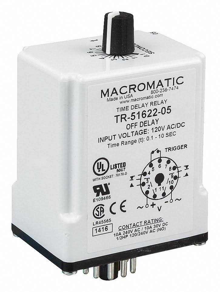 Time Delay Relay 24VAC/DC 10A DPDT D854