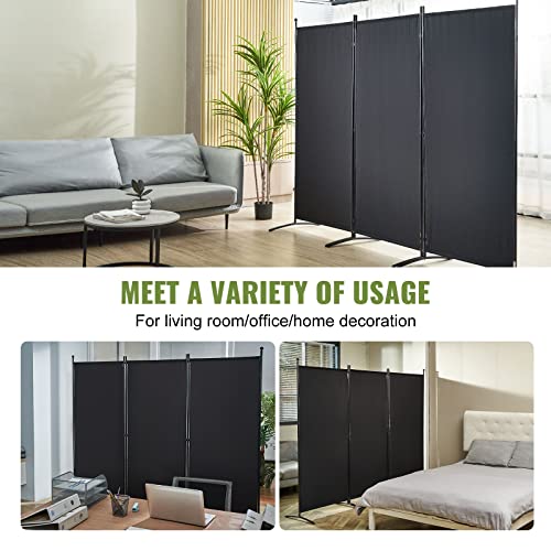6.1 ft 3-Panel Fabric Room Divider F197331