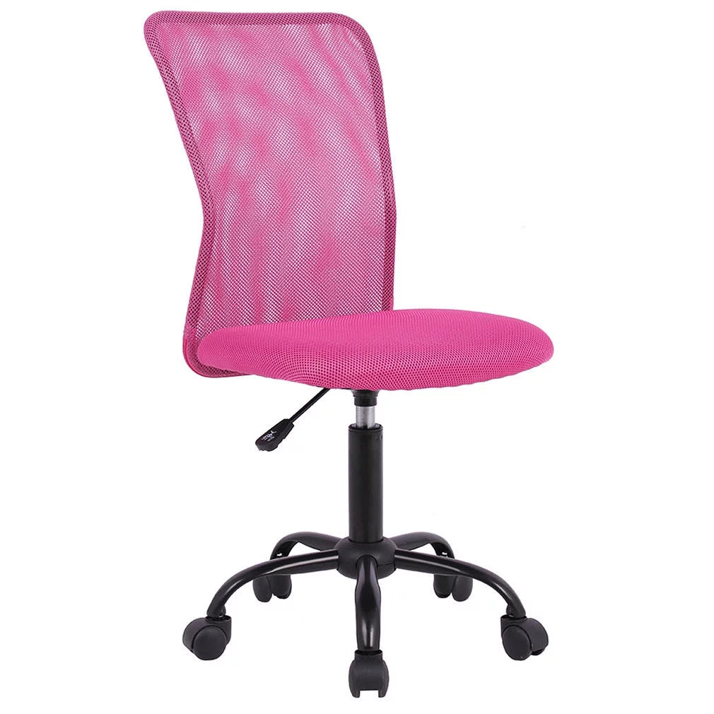 Pink Mesh Ergonomic Office Chair No Arms Y82010