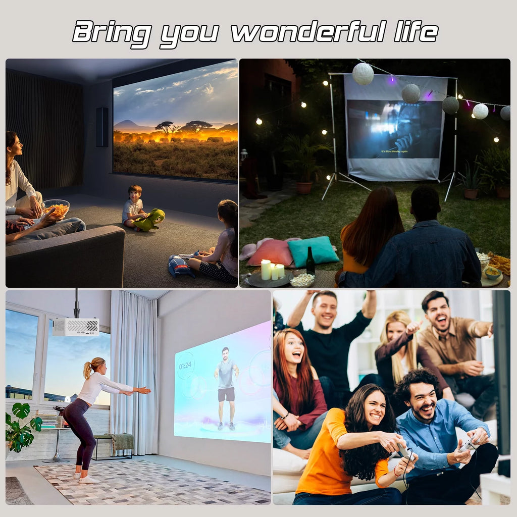 4K 1080P Wifi Bluetooth Projector with 100 Screen P111591