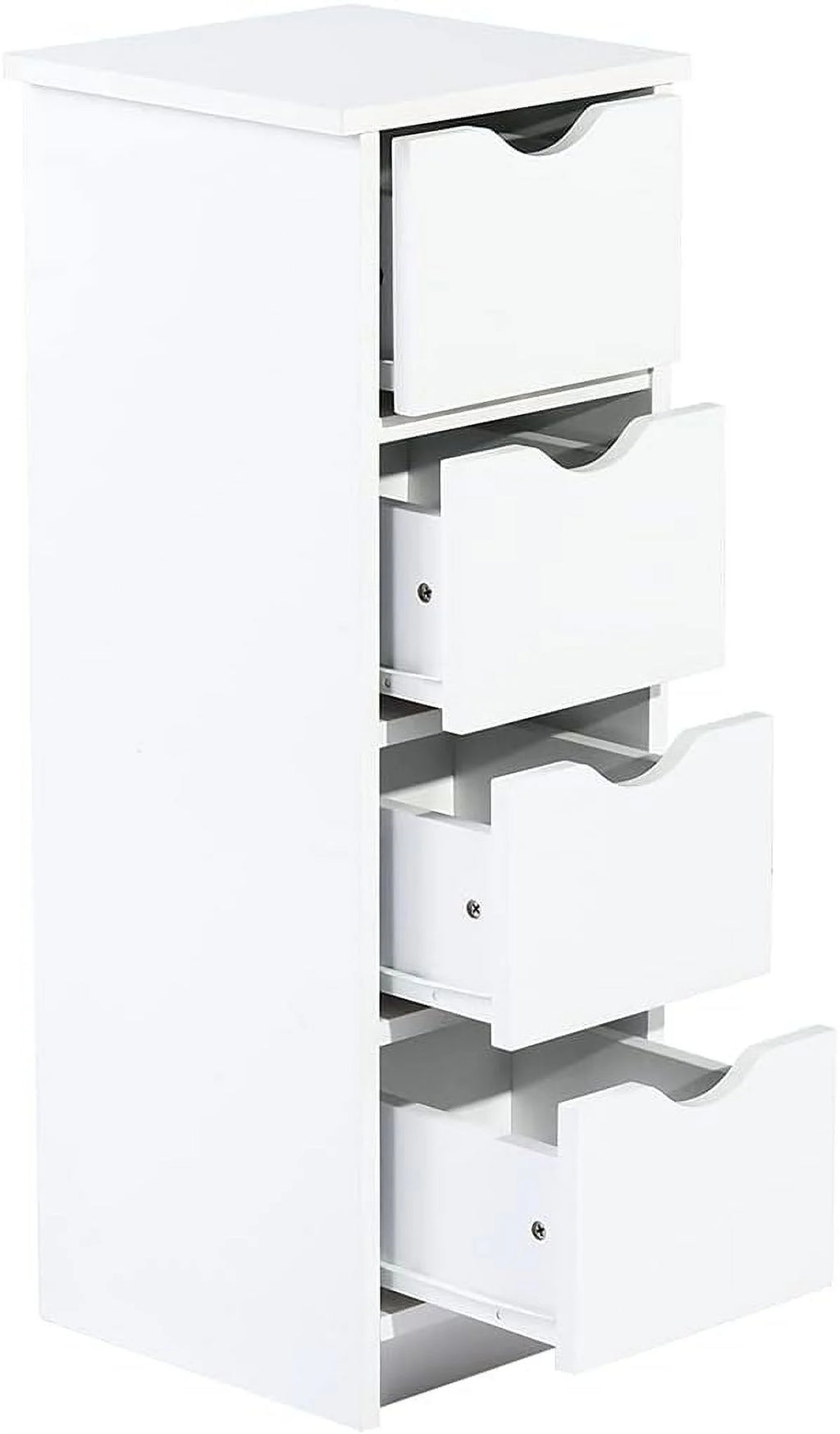 White 4 Drawer Wooden Floor Cabinet W987675
