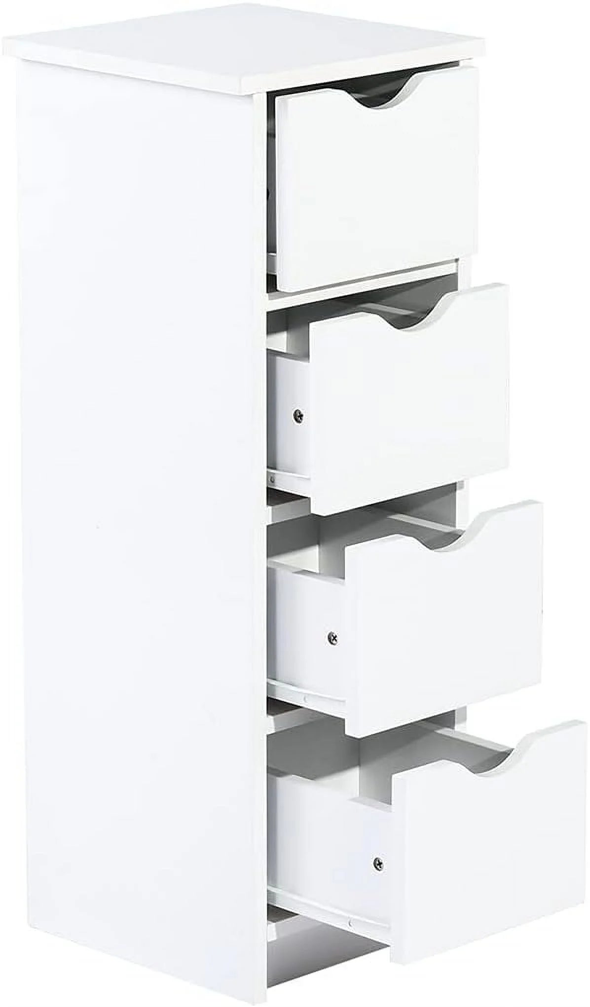 White 4 Drawer Wooden Floor Cabinet W987675