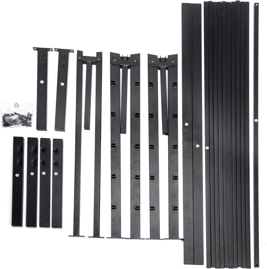 16 Inch Black Metal Platform Bed Frame with Headboard and Footboard California King R58677