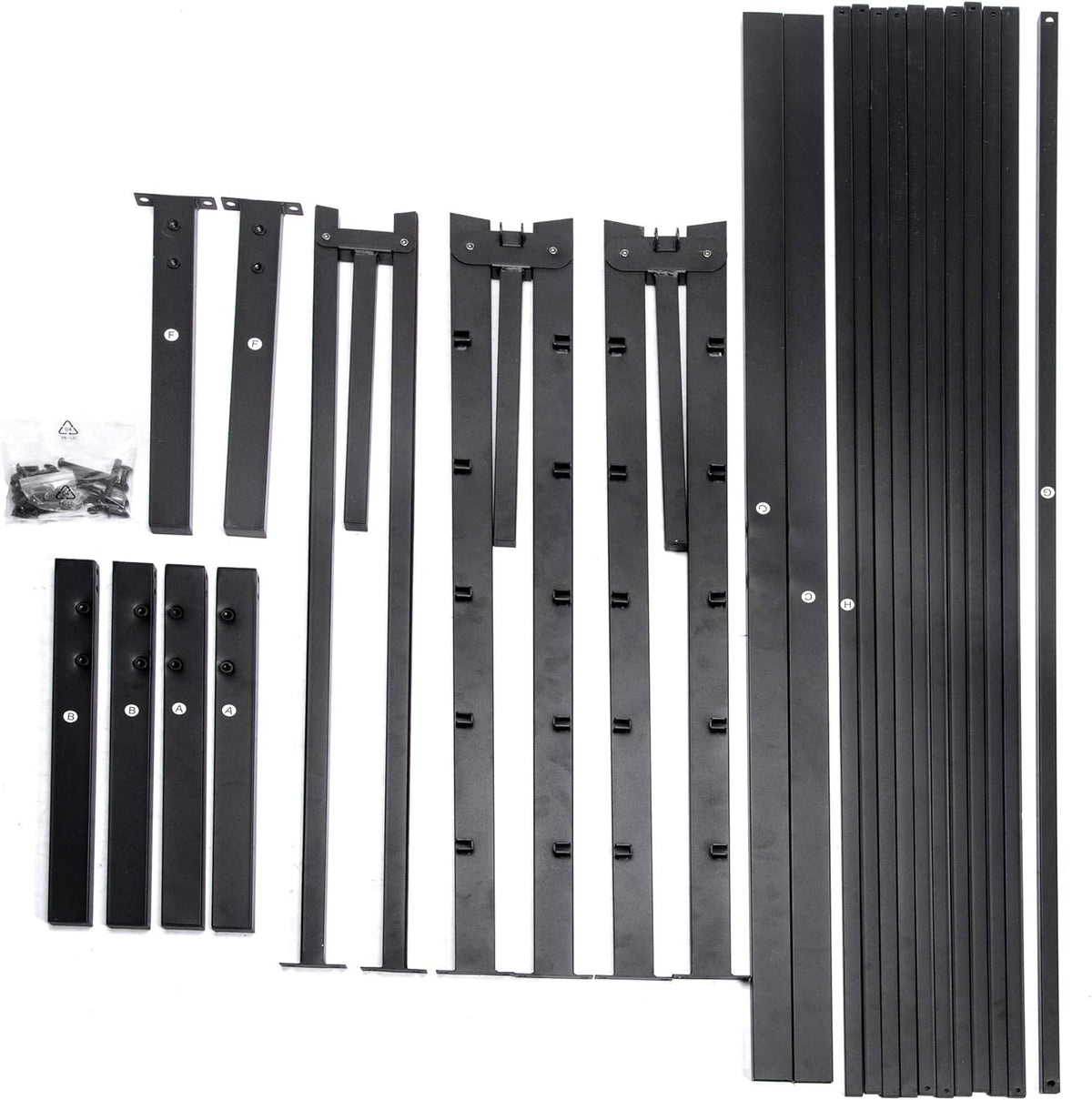 16 Inch Black Metal Platform Bed Frame with Headboard and Footboard California King R58677