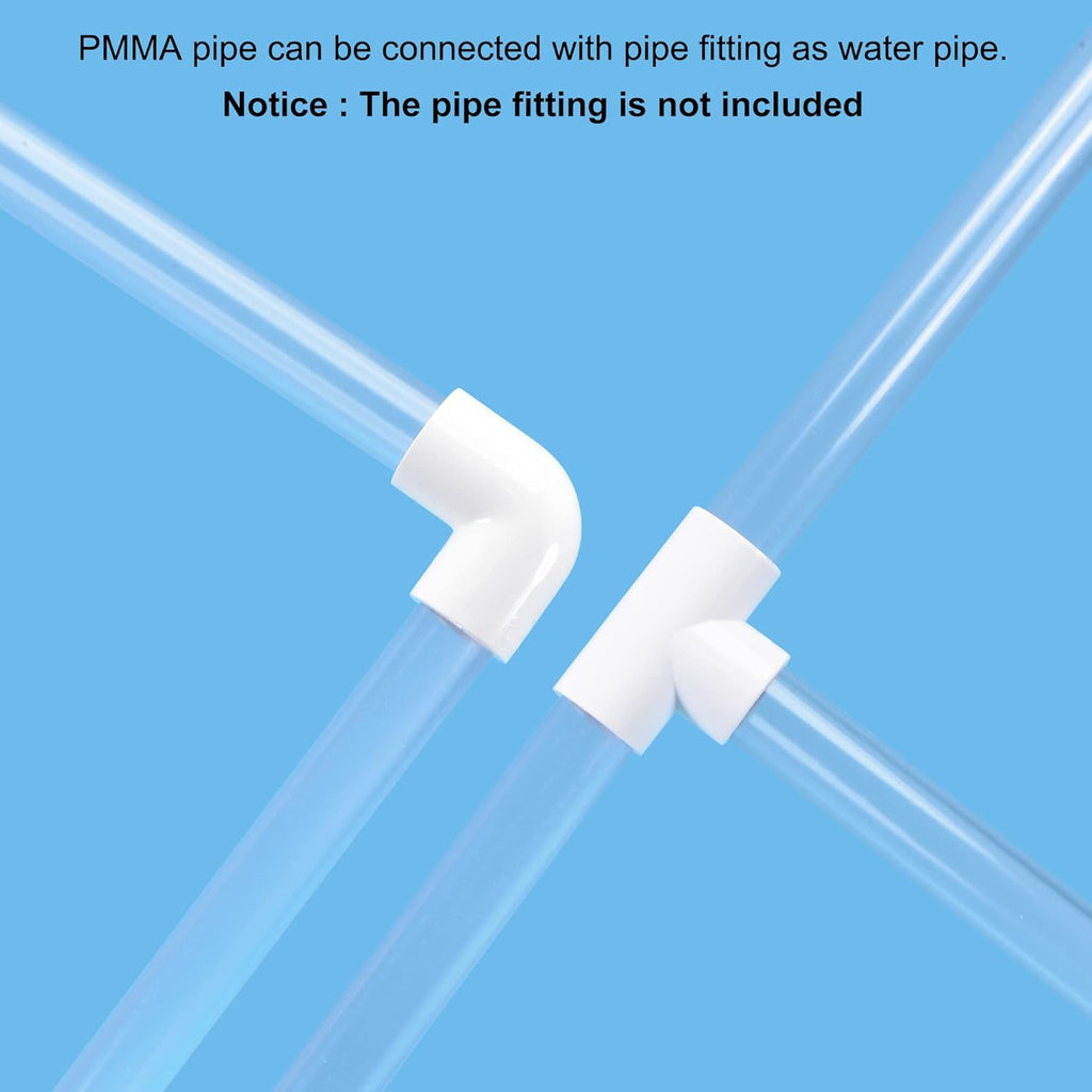 Clear Acrylic Rigid Round Tube 8.4 ID 4 Length Pack of 2 H1548