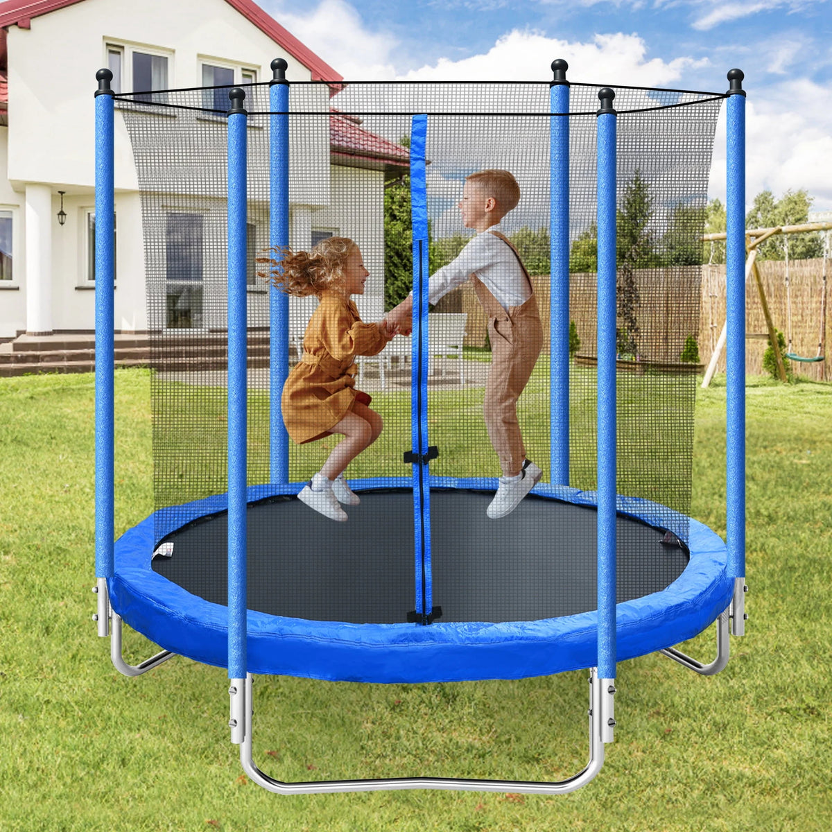 8FT Trampoline with Safety Enclosure Net and Ladder J946707