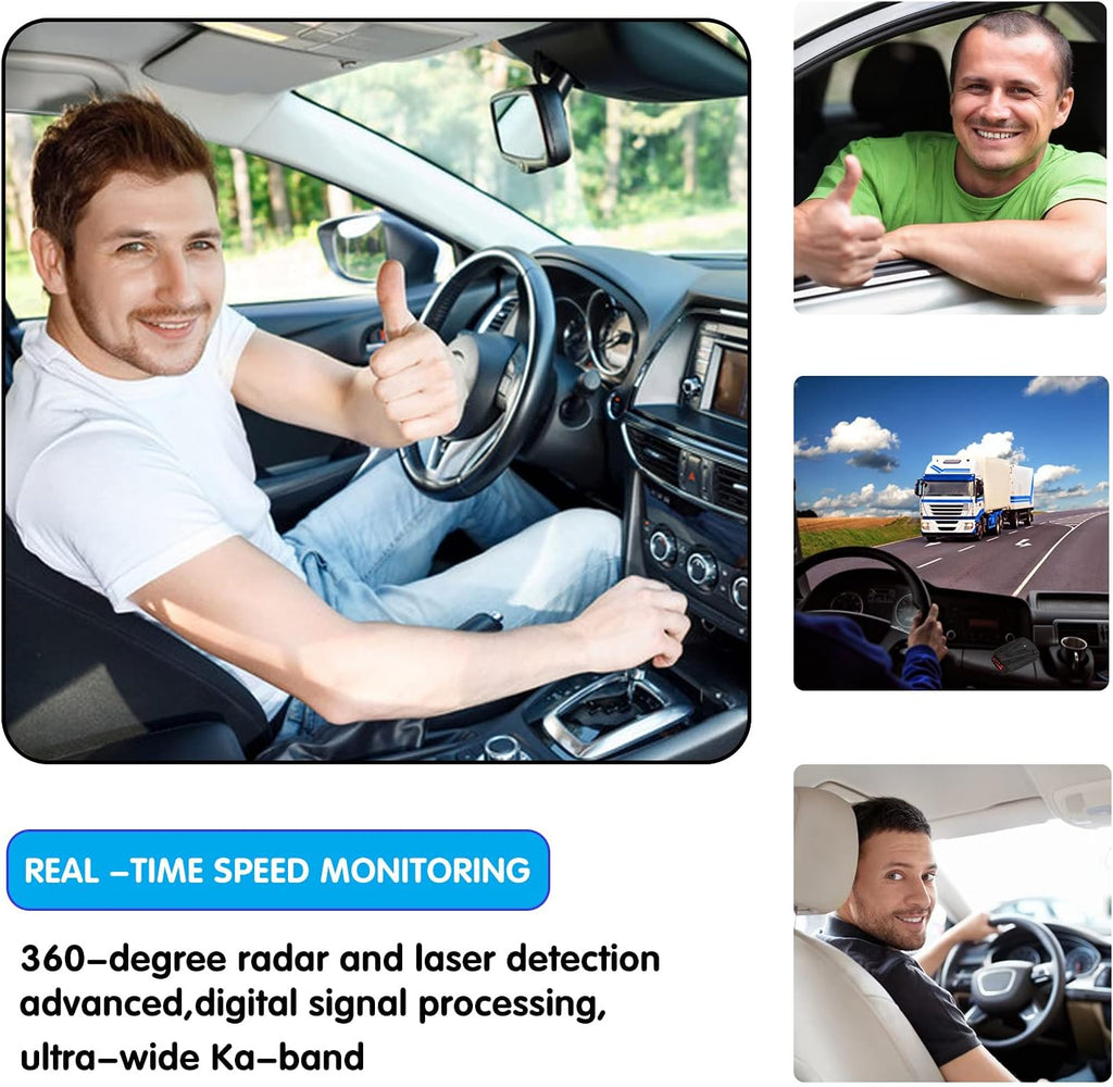Black Radar Detector with Voice Prompt and LED Display X622701