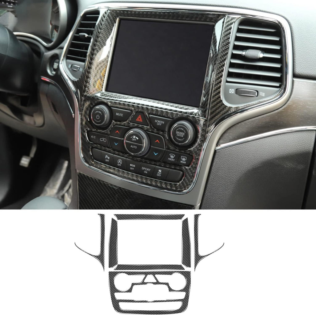 Real Carbon Fiber Black Cup Holder Center Console Trim J6194