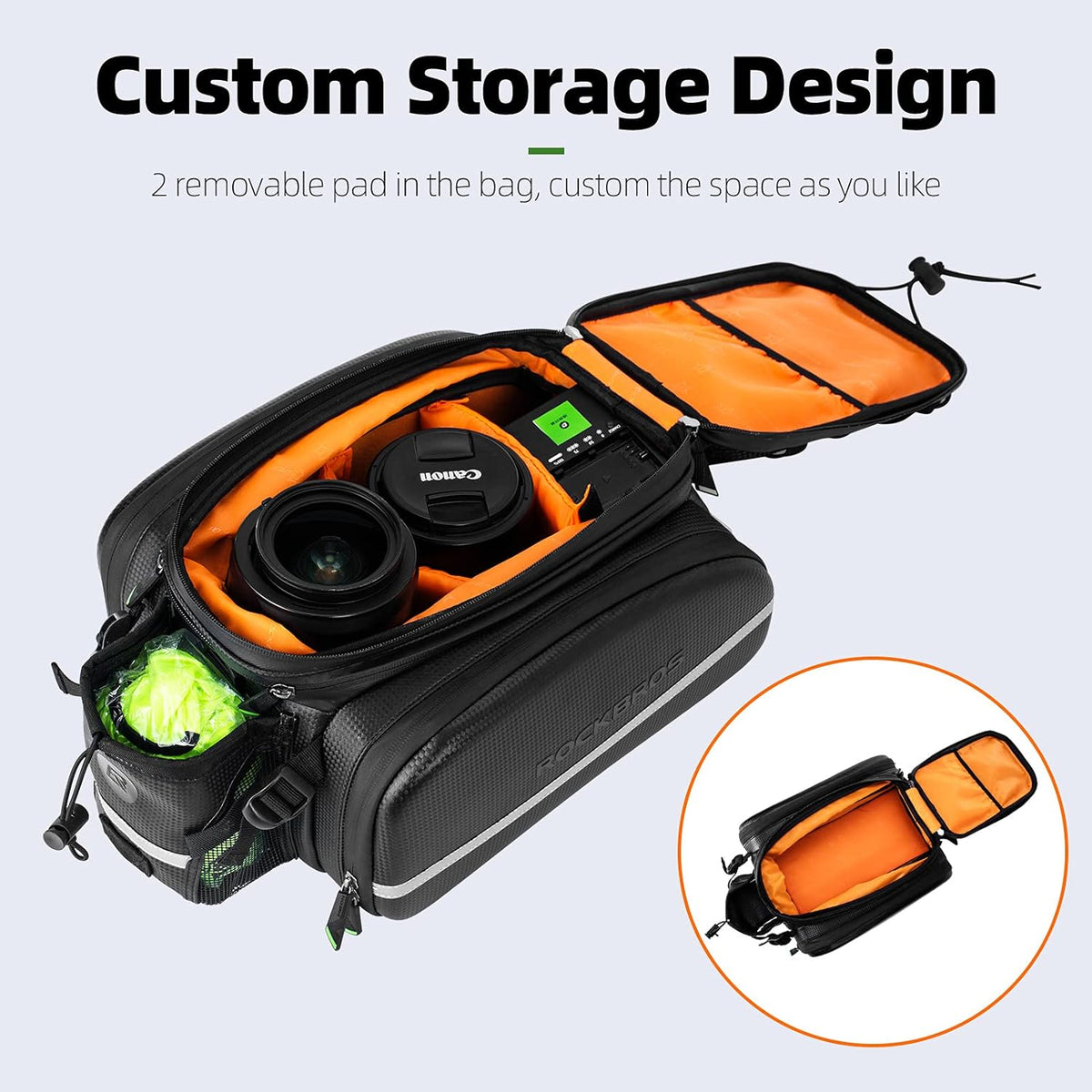 Waterproof Carbon Leather Bike Rack Trunk Bag U97599