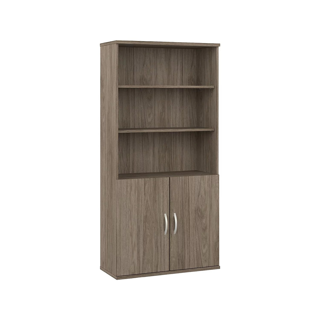 Tall 5 Shelf Bookcase with Doors H405