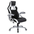 Black Chair with White Trim and Silver Base H53392
