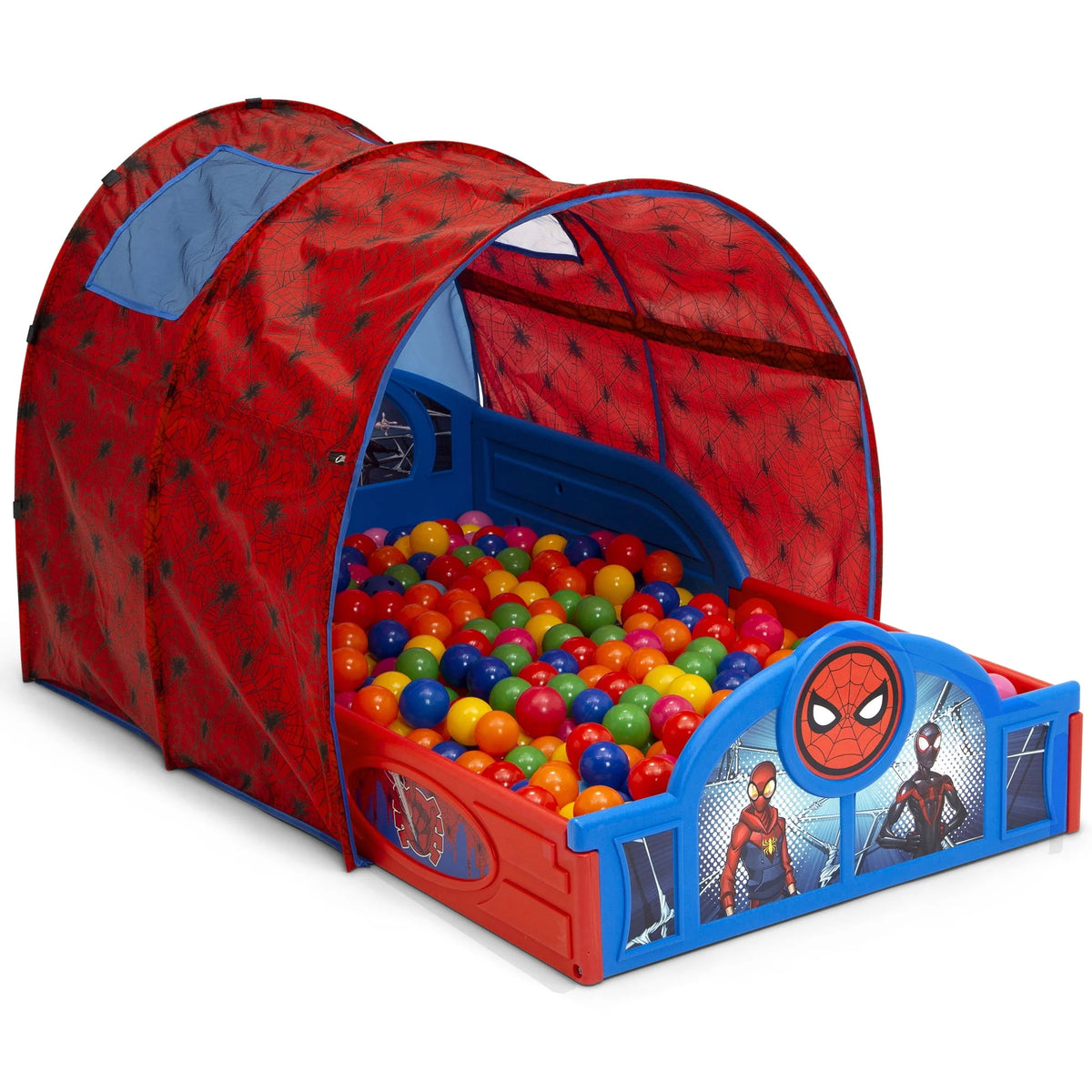 Toddler Bed with Tent and Built-In Guardrails Q563689