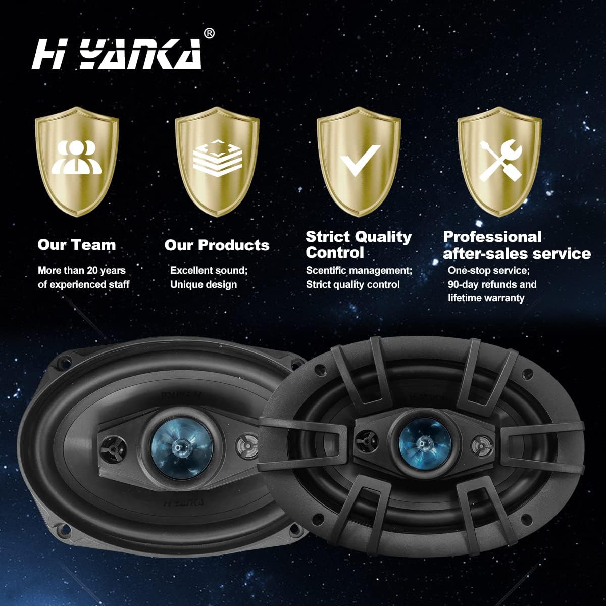 6x9 500 Watt 4-Way Coaxial Car Speakers (1 Pair) T539