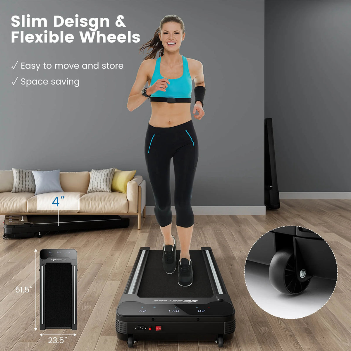 1HP Under-Desk Walking Treadmill D58545