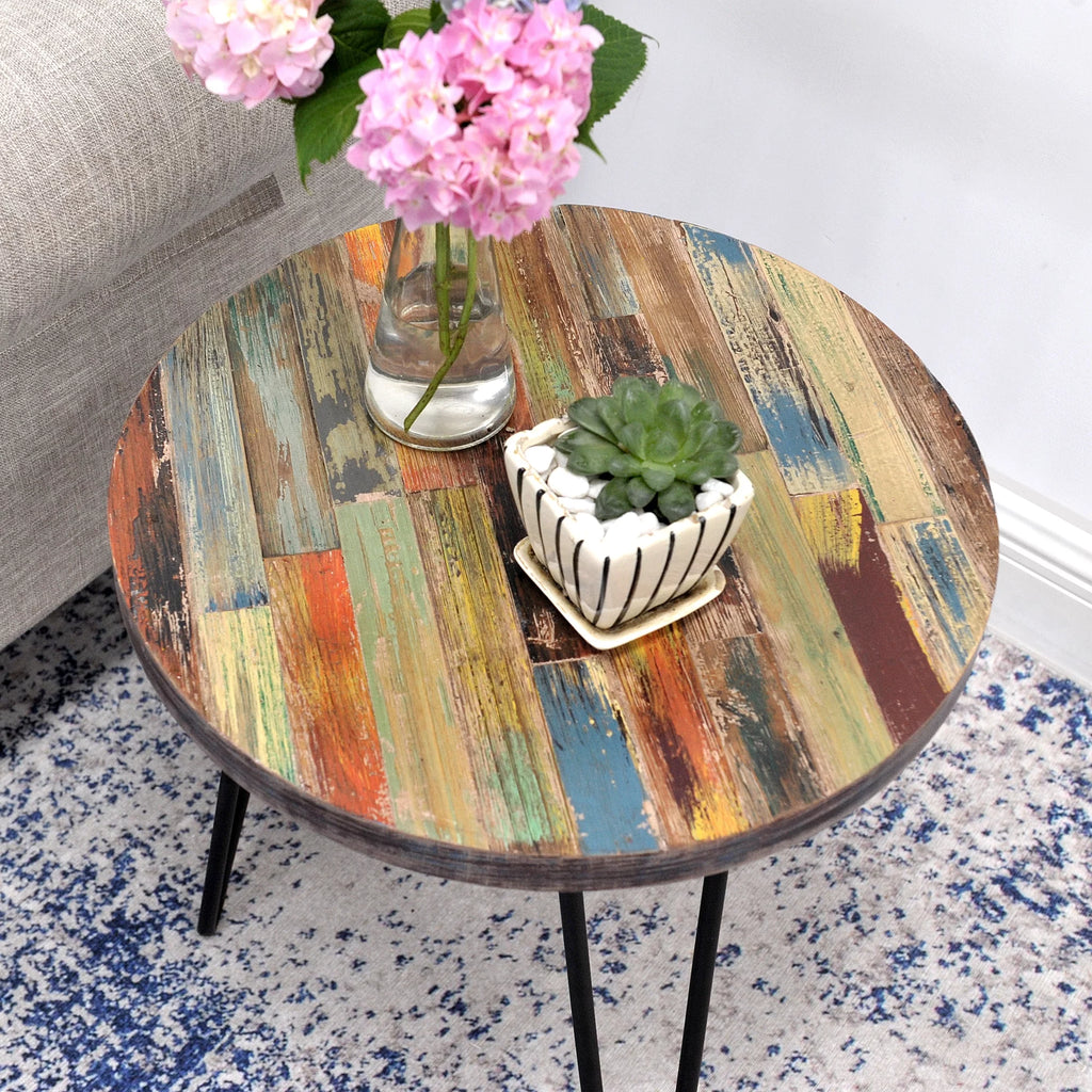 Reclaimed Wood End Table E778167