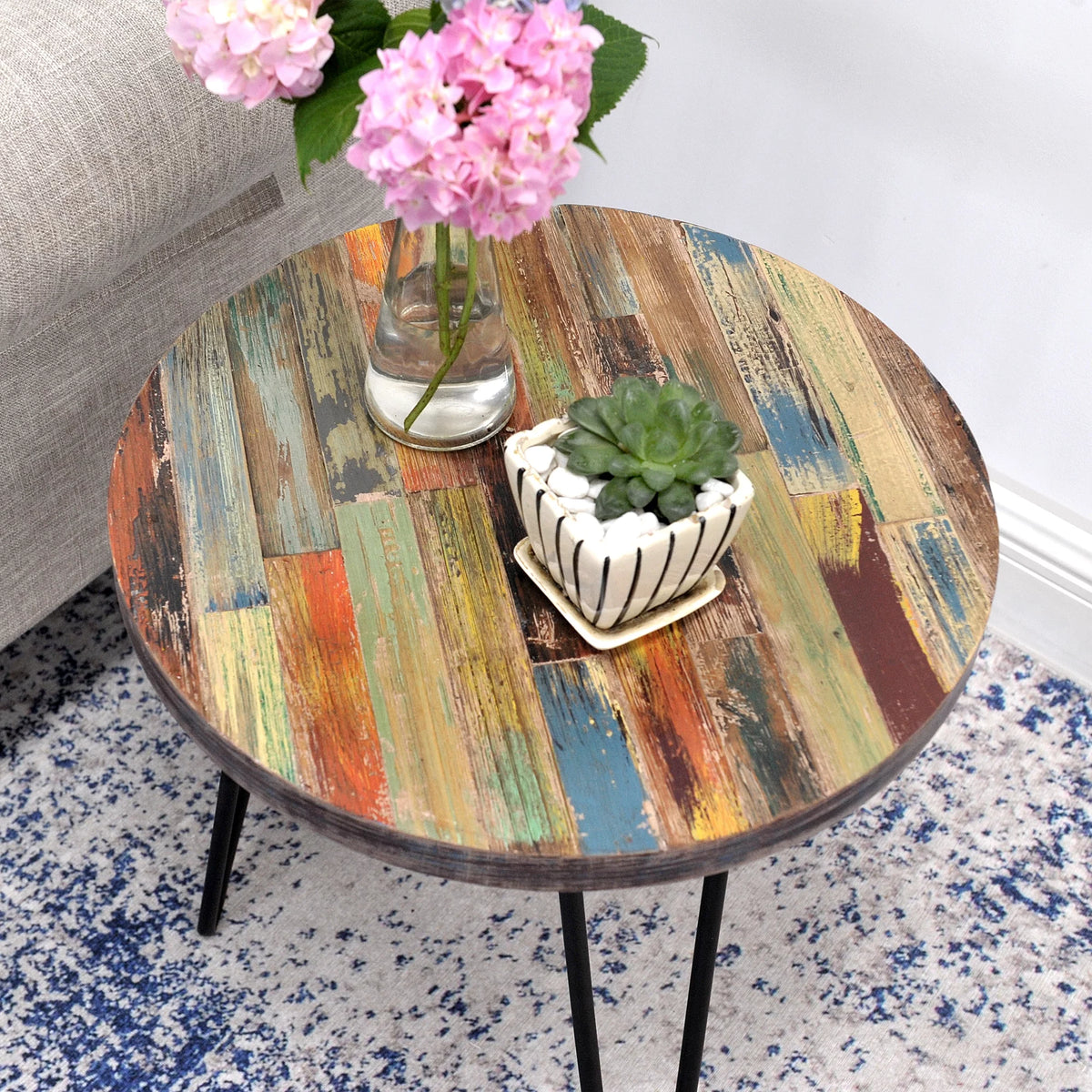 Reclaimed Wood End Table E778167