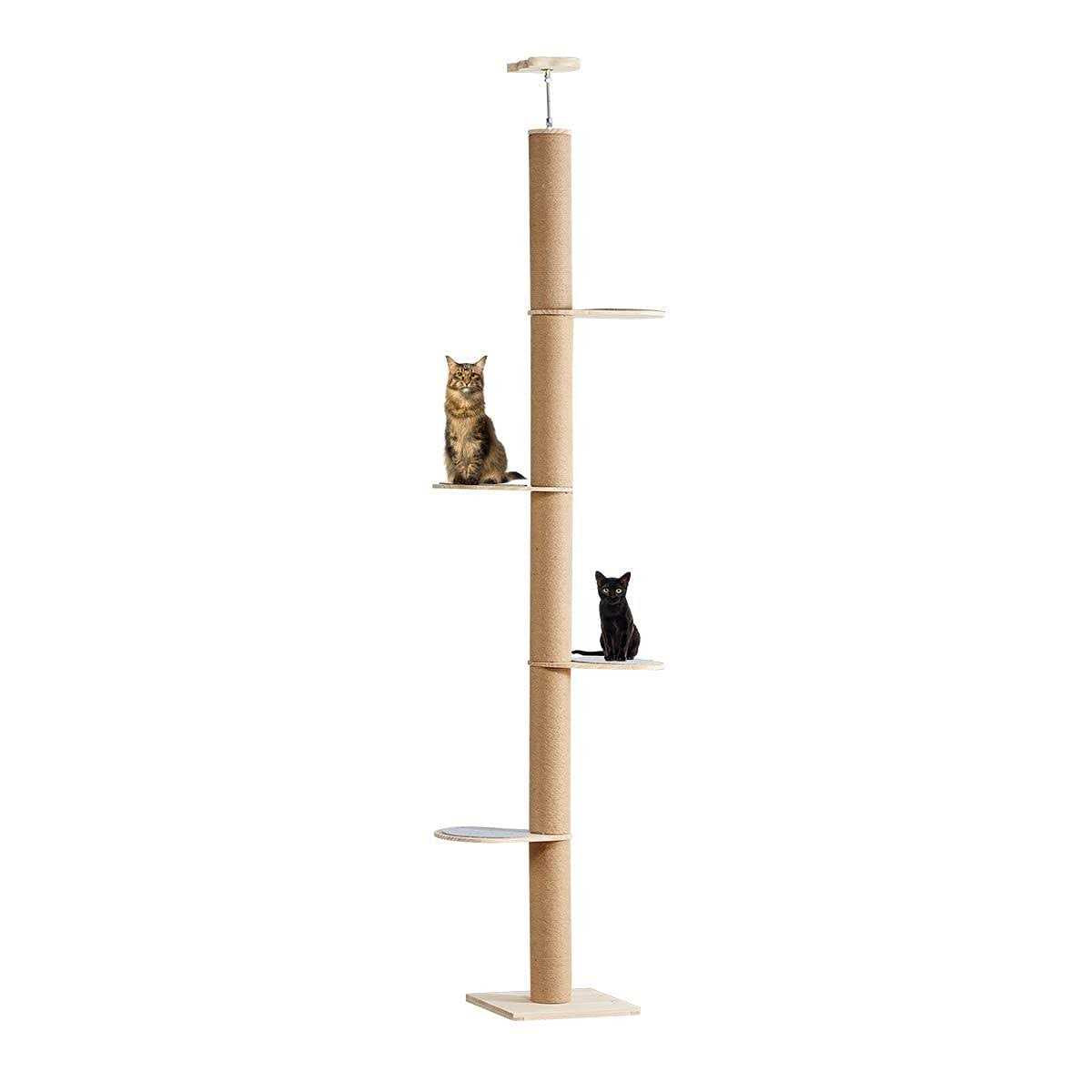 Floor-to-Ceiling Cat Tree with Sisal Rope Scratching Post L636