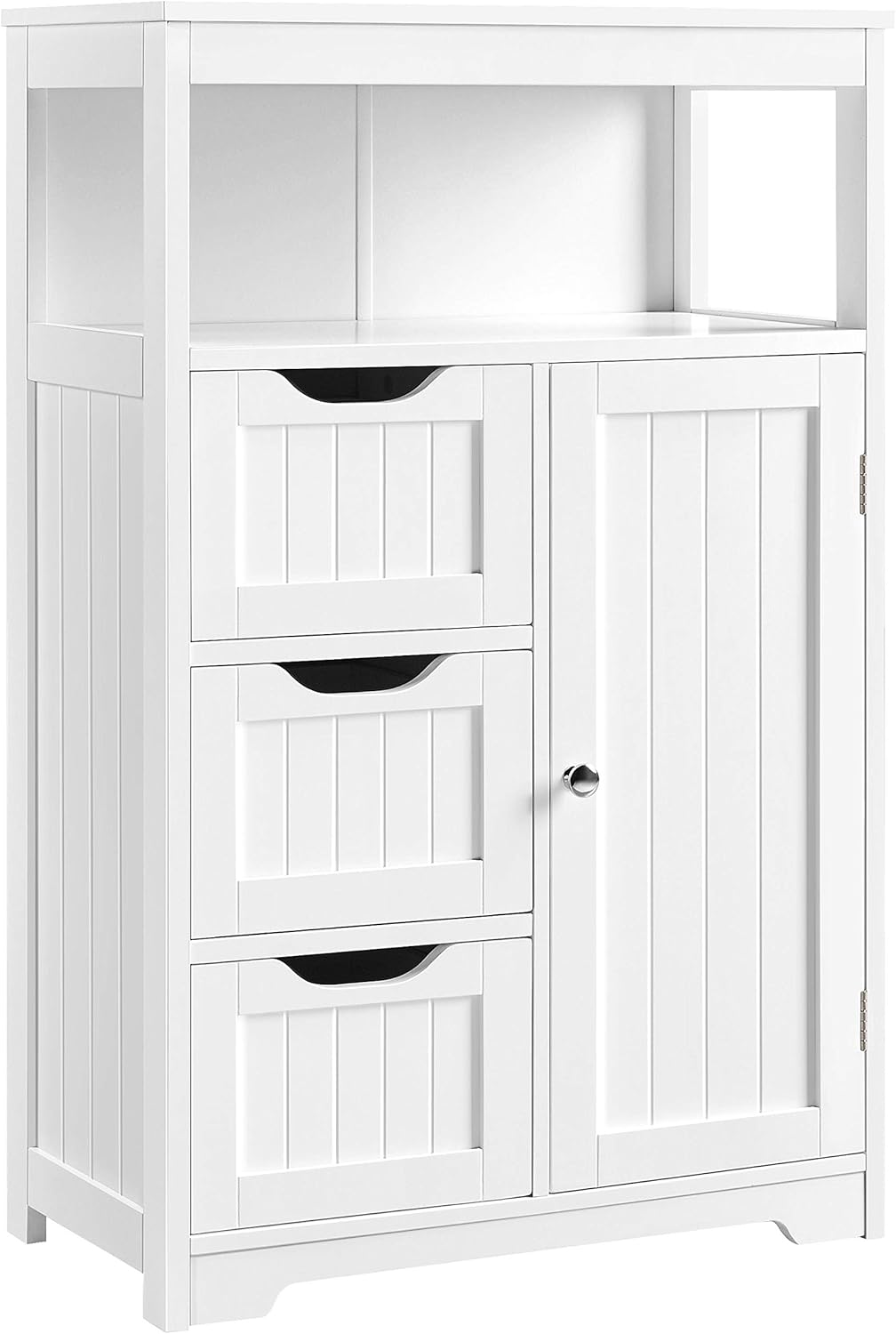 Espresso Wood Bathroom Floor Cabinet with 3 Drawers V522