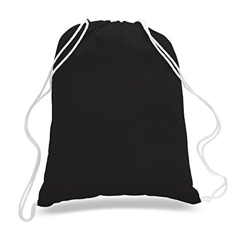 12 Pack Cotton Canvas Drawstring Backpack Bags N961185