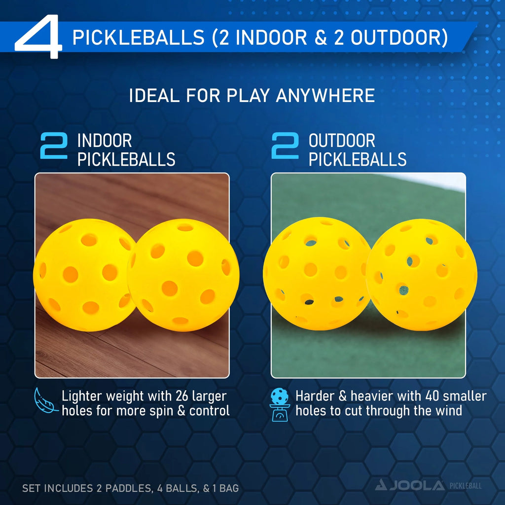 2 Paddles Blue Pickleball Set with Bag and 4 Balls G582519