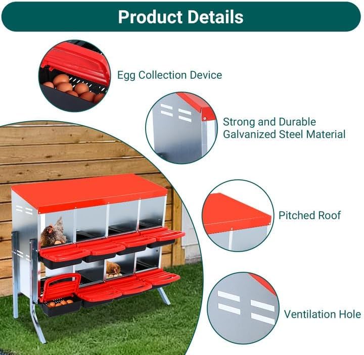 6 Holes Metal Chicken Nesting Boxes K125121