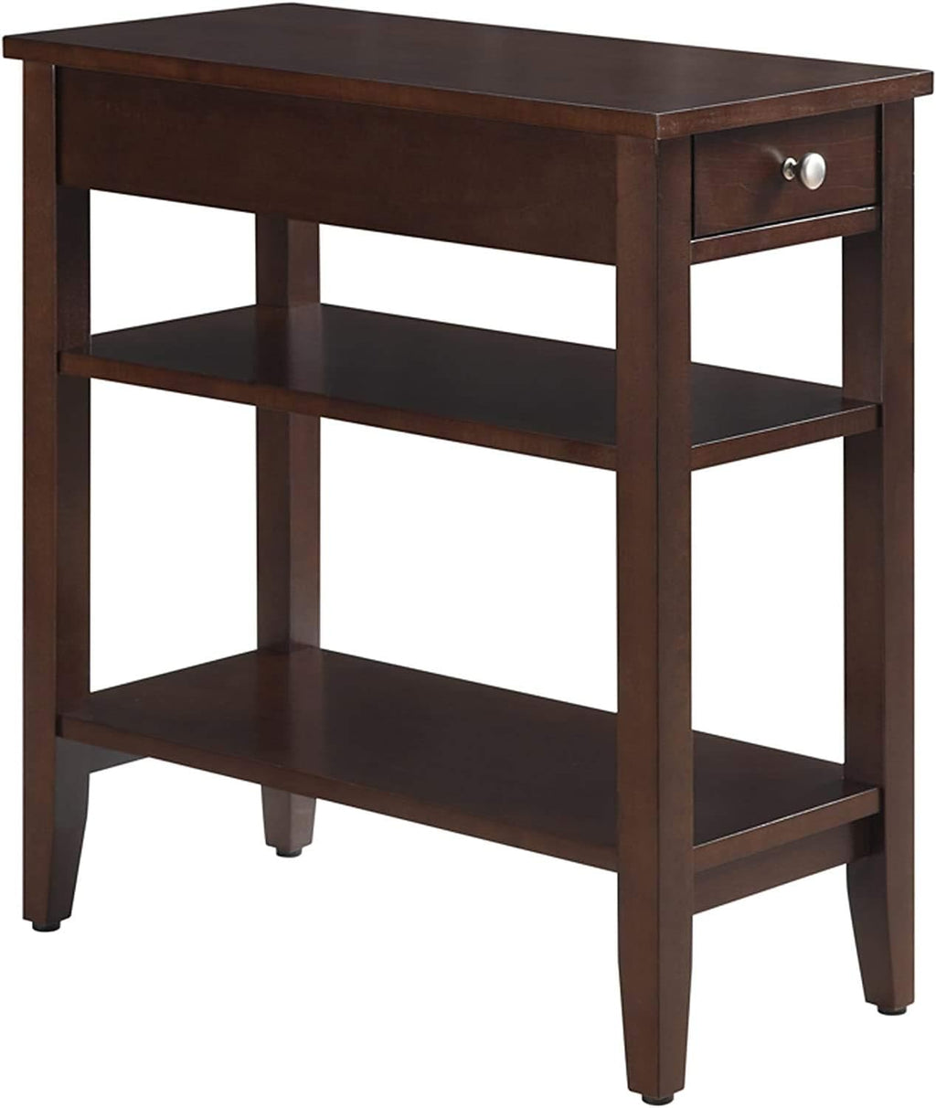Black 1 Drawer End Table with Shelves P51930