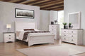 5pc King Size Bed Dresser Mirror Nightstand Set Chalk Gray V2262