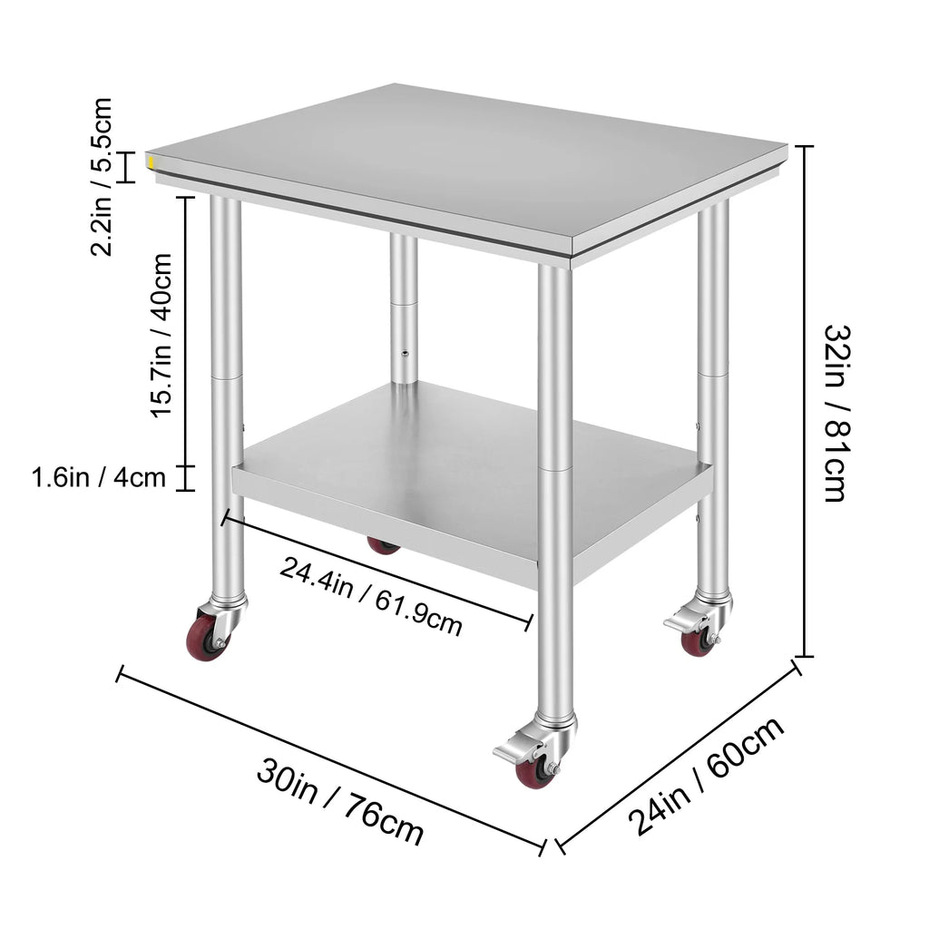 Stainless Steel Work Table with Wheels I4748