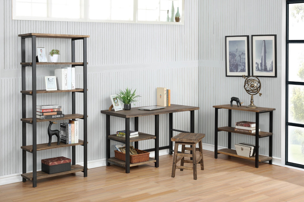 Metal and Solid Wood Desk with 2 Shelves T56983